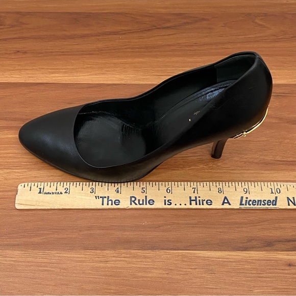 GUCCI Nappa Charlotte Black Leather Horsebit Embellished Pointy Pumps Size 38 - Picture 10 of 16